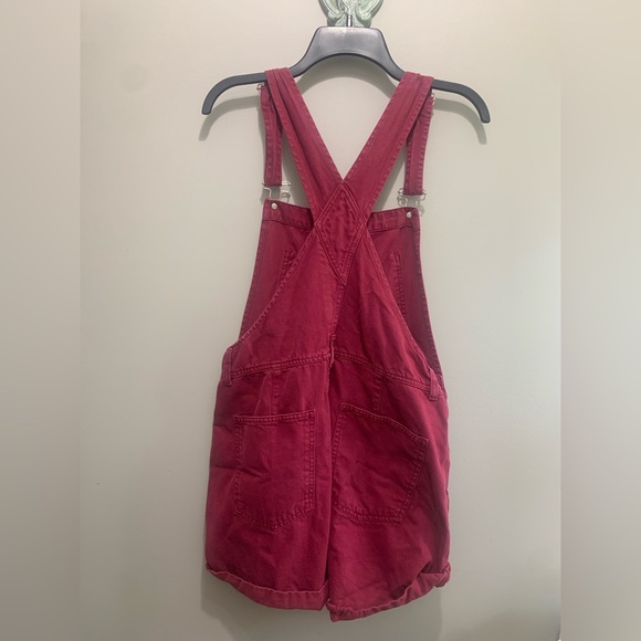 Free People We the free ziggy shorts overalls shortalls Berry color - Picture 7 of 7